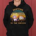 Skipping To The Retro Chicken Funny Lanky Arts Box Videogame Women Hoodie