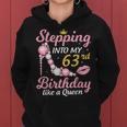 Stepping Into My 63Rd Birthday Like A Queen Happy To Me Mom Women Hoodie