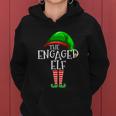 The Engaged Elf Family Matching Group Christmas Gift Engagement Women Hoodie