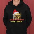 Ugly Christmas Sweater Burger Happy Holidays With Cheese V21 Women Hoodie
