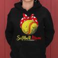 Us Flag Softball Player Mom For Mothers Day Women Hoodie