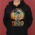 Vintage Legendary Awesome Epic Since 1980 Retro Birthday Women Hoodie Graphic Print Hooded Sweatshirt