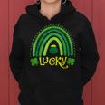 Vintage Lucky Green Irish Shamrock Rainbow St Patricks Day Women Hoodie