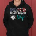 Vintage Proud Coast Guard Wife With American Flag Gift Women Hoodie