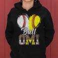 Womens Ball Omi Heart Baseball Softball Mothers Day Women Hoodie Womens Ball Omi Heart Baseball Softball Mothers Day Women Hoodie