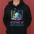Womens Oceans Of Possibilities Summer Reading 2023 Kawaii Octopus Women Hoodie