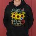 Womens Sunflower Floral Butterfly Vintage 1959 Funny 64Th Birthday Women Hoodie