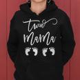 Womens Twin Mama Mothers Day Cute Gift For New Mom Twin Mom To Be Women Hoodie