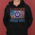 Womens US Coast Guard Proud Wife With American Flag Gift Veteran Women Hoodie