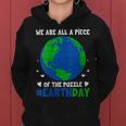 Womens We Are All Piece Of The Puzzle Retro Planet Earth Day 2023 Women Hoodie
