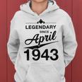 80 Geburtstag 80 Jahre Alt Legendär Seit April 1943 V6 Frauen Hoodie