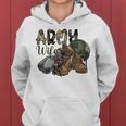 Army Wife Western Cowhide Army Boots Wife Gift Veterans Day Women Hoodie