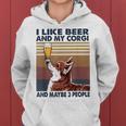I Like Beer And My Corgi And Maybe 3 People Vintage Women Hoodie