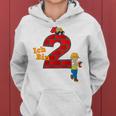 Kinder Geburtstags 2 Jahre Junge Bagger Baumeister Frauen Hoodie