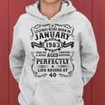 Legenden Wurden Im Januar 1983 Geschenk 40 Geburtstag Mann V3 Frauen Hoodie