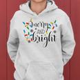 Merry And Bright Christmas Lights Cute Graphic Women Hoodie Graphic Print Hooded Sweatshirt