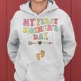 Womens My First Mothers Day Pregnancy Announcement Pregnant Mom Women Hoodie