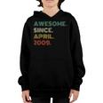 14 Years Old Awesome Since April 2009 14Th Birthday Boy Girl Youth Hoodie