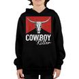 Cowboy Killers Bull Skull Howdy Punchy Western Country Music Youth Hoodie