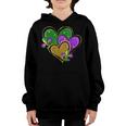 Hearts Funny Mardi Gras New Orleans Festival Girls Boys Kids Youth Hoodie