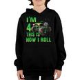 Kids 4 Year Old 4Th Birthday Boy Monster Truck Car Youth Hoodie