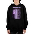 Purple Up Military Child American Flag Military Kids Month Youth Hoodie