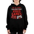 V Is For Video Games Funny Valentines Day Gamer Boy Men Youth Hoodie