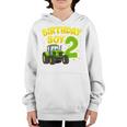 Kids 2Nd Birthday Boy 2 Year Old Farm Truck Tractor Party Youth Hoodie