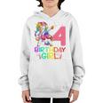Kids 4 Year Old Dabbing Unicorn 4Th Birthday Girl Kids Girls Youth Hoodie