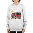 Kids 4Th Birthday Boy Fire Truck 4 Four Year Old Firefighter Youth Hoodie
