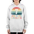 Kids 7Th Birthday Vintage Retro 7 Years Old Awesome Since 2016 Youth Hoodie