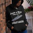 Boy Who Loves Aircraft Carrier Uss Constellation Cv-64 Youth Hoodie