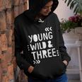 Kids 3Rd Birthday Shirt Young Wild And Three Youth Hoodie