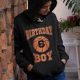 Kids 6 Years Old Boy 6Th Birthday Basketball Theme Gifts Youth Hoodie