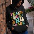 Peace Out 2Nd Grade Groovy Graduation Last Day Of School Youth Hoodie