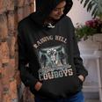 Raising Hell With The Hippies And Cowboys Western Cowgirl Youth Hoodie