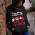 V Is For Video Games Funny Valentines Day Gamer Boys Mens Youth Hoodie