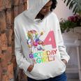 Kids 4 Year Old Dabbing Unicorn 4Th Birthday Girl Kids Girls Youth Hoodie