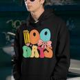 Happy 100 Days Of School Teacher Kids Retro Groovy 100Th Day  V2 Youth Hoodie