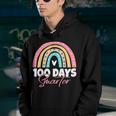 100 Days Smarter Teacher Student 100Th Day Of School Rainbow  V5 Youth Hoodie