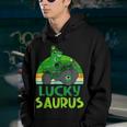 Lucky Saurus Shamrock St Patricks Day Dinosaur Boys Men  Youth Hoodie