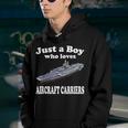 Boy Who Loves Aircraft Carrier Uss America Cv-66 Cva-66 Youth Hoodie