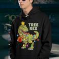 Christmas Dinosaur Kids Boys Men Christmas Lights Tree Rex V2 Youth Hoodie