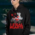 Kids I Steal Hearts Dinosaur Valentines Day For Baby Boys Youth Hoodie