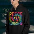 Peace Love Lunch Lady Retro Groovy Lunch Lady Back To School Youth Hoodie