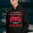 V Is For Valentine Video Games Valentines Day Gamer Boy Men Youth Hoodie