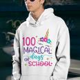 100 Magical Days Of School Unicorn Face 100Th Day Of School Youth Hoodie