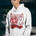 Kids 2 Year Old Firefighter Birthday Party Fire Truck 2Nd Gift Youth Hoodie