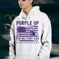 Purple Up For Military Kids Military Child Month Heart Youth Hoodie