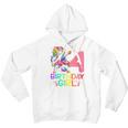 Kids 4 Year Old Dabbing Unicorn 4Th Birthday Girl Kids Girls Youth Hoodie